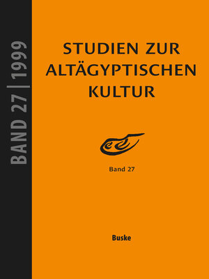 cover image of Studien zur Altägyptischen Kultur Band 27